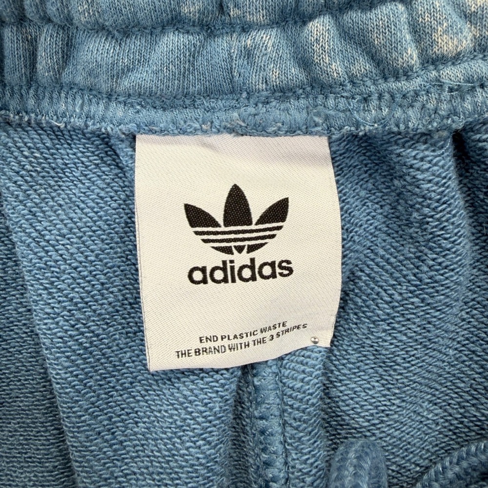 Adidas Originals Mens Blue Acid Wash Trefoil Sweat Shorts Relaxed Fit Size M - Picture 5 of 8